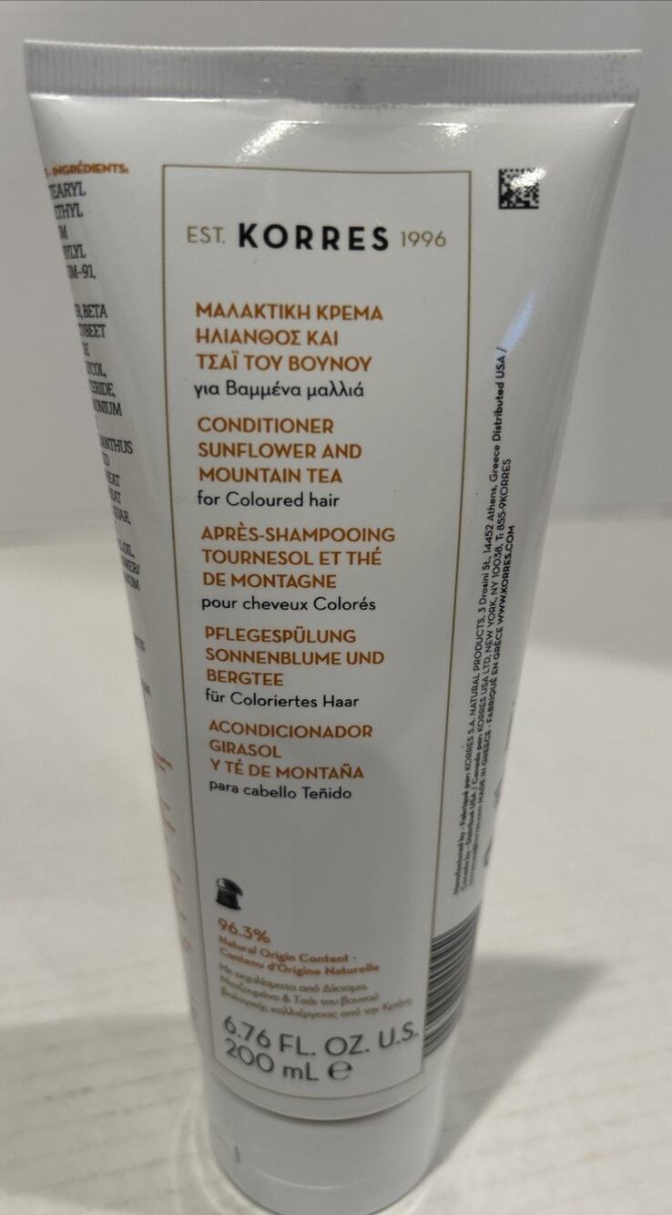 KORRES Sunflower + Mountain Tea Conditioner For Coloured Hair 200 ml - sealed